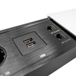 Блок розеток JX (Slide Top) (2 секции RJ-45 + 2 USB с кабелем питания) Mebax 00-00002890