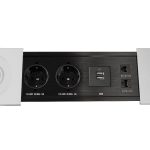 Блок розеток JX (Slide Top) (2 секции RJ-45 + 2 USB беспр.зарядка с кабелем питания) Mebax 00-00002892