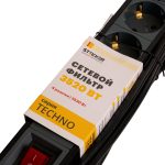 Сетевой фильтр 4-местный с/з Stekker Techno HM22-41-05 50158