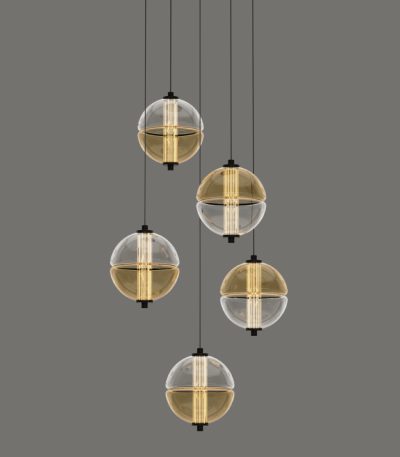 Каскадная люстра Delight Collection MD24022079-5A black/amber