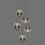 Каскадная люстра Delight Collection MD24022079-5A black/smoky