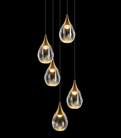 Каскадная люстра Delight Collection Stilla MD24001004-5A gold/clear