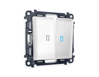 Комплект механизма 2-кл проходного выключателя с подсветкой Ambrella Volt Alfa MA104040