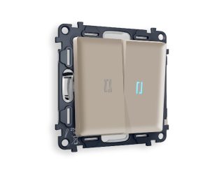 Комплект механизма 2-кл проходного выключателя с подсветкой Ambrella Volt Alfa MA364040