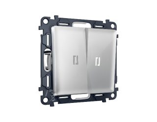 Комплект механизма 2-кл проходного выключателя с подсветкой Ambrella Volt Alfa MA404035