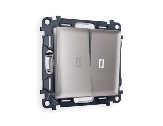 Комплект механизма 2-кл проходного выключателя с подсветкой Ambrella Volt Alfa MA504035