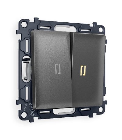 Комплект механизма 2-кл проходного выключателя с подсветкой Ambrella Volt Alfa MA654030