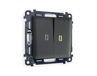 Комплект механизма 2-кл проходного выключателя с подсветкой Ambrella Volt Alfa MA904030