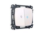 Комплект механизма 2-кл проходного выключателя с подсветкой Ambrella Volt Omega MO204040