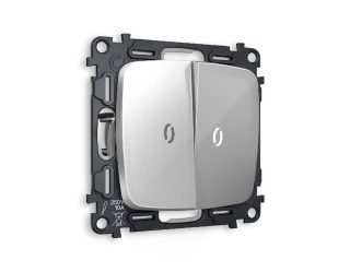 Комплект механизма 2-кл проходного выключателя с подсветкой Ambrella Volt Omega MO404035