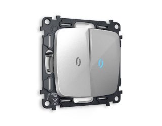 Комплект механизма 2-кл проходного выключателя с подсветкой Ambrella Volt Omega MO404040