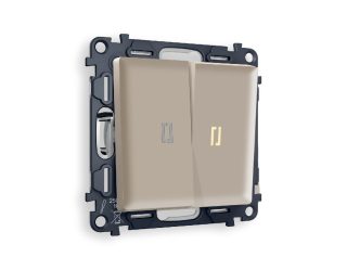 Комплект механизма 2-кл выключателя с подсветкой Ambrella Volt Alfa MA364010