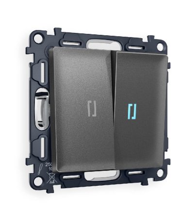 Комплект механизма 2-кл выключателя с подсветкой Ambrella Volt Alfa MA654020