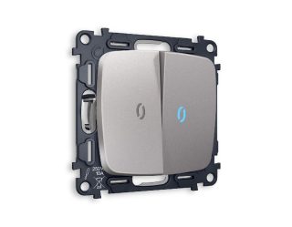 Комплект механизма 2-кл выключателя с подсветкой Ambrella Volt Omega MO504020