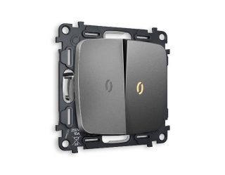 Комплект механизма 2-кл выключателя с подсветкой Ambrella Volt Omega MO654010