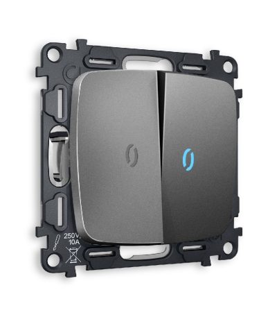 Комплект механизма 2-кл выключателя с подсветкой Ambrella Volt Omega MO654020