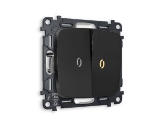 Комплект механизма 2-кл выключателя с подсветкой Ambrella Volt Omega MO804010