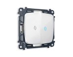 Комплект механизма 2-кл выключателя с подсветкой Ambrella Volt Omega (OP1040, VM115, G17B) MO104020