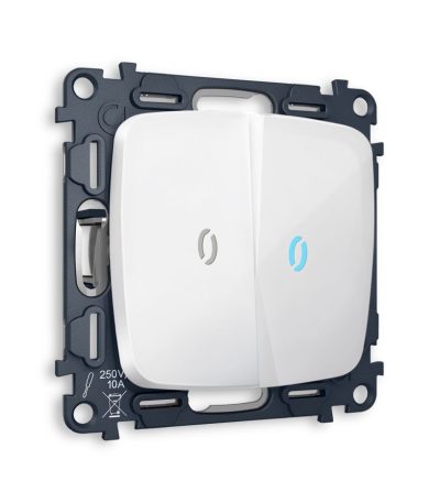 Комплект механизма 2-кл выключателя с подсветкой Ambrella Volt Omega (OP1040, VM115, G17B) MO104020