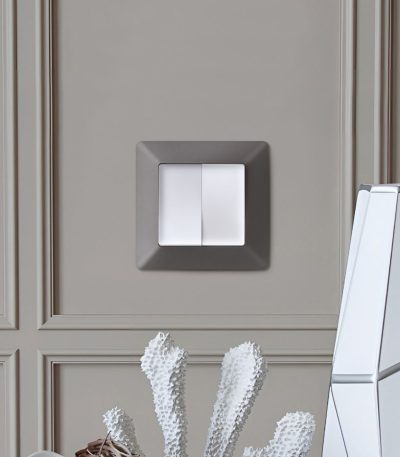 Комплект механизма 2-клавишного перекрестного выключателя 10A-250V Alfa Белый матовый Quant Ambrella Volt MA123030 (AP1230, VM125)