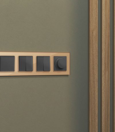 Комплект механизма 2-клавишного перекрестного выключателя 10A-250V Alfa Графит мягкое касание Quant Ambrella Volt MA903030 (AP9030, VM125)