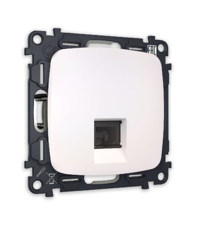 Комплект механизма компьютерной розетки RJ-45(8P8C) CAT6 со шторкой Ambrella Volt Omega MO212010