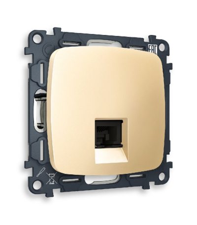 Комплект механизма компьютерной розетки RJ-45(8P8C) CAT6 со шторкой Ambrella Volt Omega MO612010