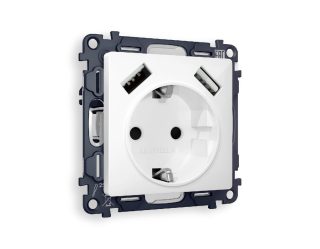 Комплект механизма розетки 2USB A+A 18W (быстрая зарядка) с/з Ambrella Volt Alfa MA109010