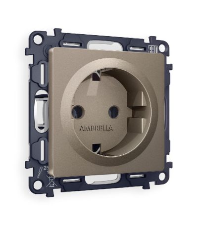 Комплект механизма розетки с/з на винтовых зажимах Ambrella Volt Alfa MA636010