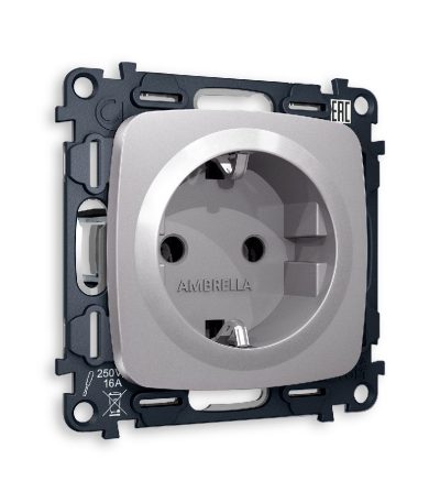 Комплект механизма розетки с/з на винтовых зажимах Ambrella Volt Omega MO506010