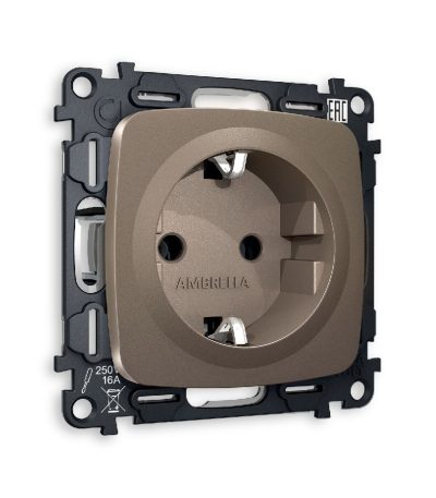 Комплект механизма розетки с/з на винтовых зажимах Ambrella Volt Omega MO636010