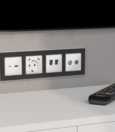 Комплект механизма розетки TV оконечной + SAT 5-862MHz 3.5dB/950-2150MHz 3.5dB Alfa Белый матовый Quant Ambrella Volt MA133310 (AP1333, VM217)