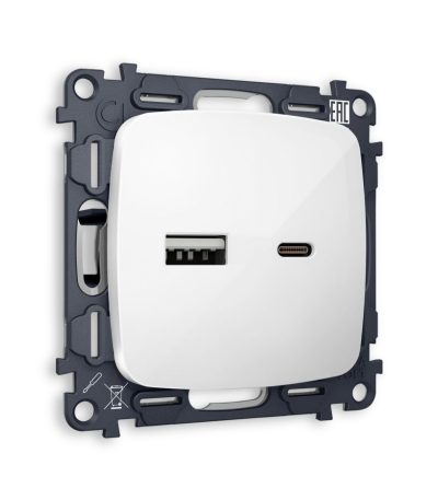 Комплект механизма розетки USB A+C 20W Ambrella Volt Omega (OP1110, VM177) MO111010