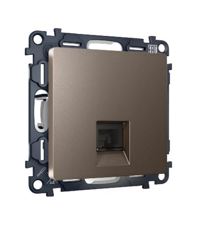 Комплект механизма телефонной розетки RJ-11(4P4C) со шторкой Ambrella Volt Alfa MA642030