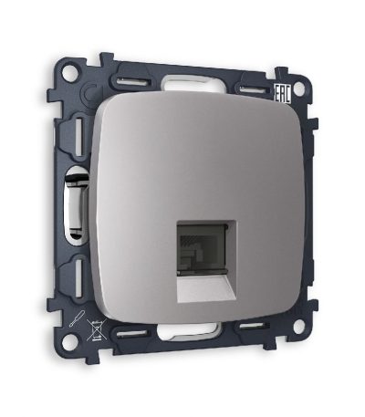 Комплект механизма телефонной розетки RJ-11(4P4C) со шторкой Ambrella Volt Omega MO512030