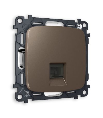 Комплект механизма телефонной розетки RJ-11(4P4C) со шторкой Ambrella Volt Omega MO642030