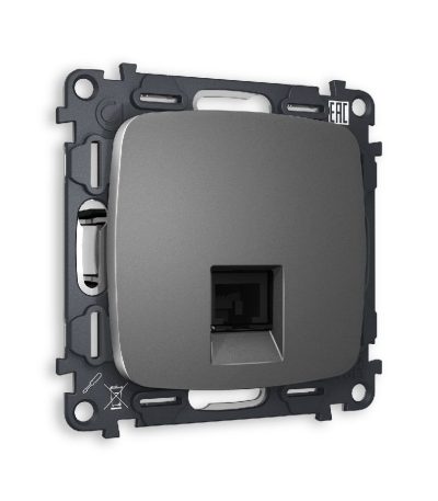 Комплект механизма телефонной розетки RJ-11(4P4C) со шторкой Ambrella Volt Omega MO662030