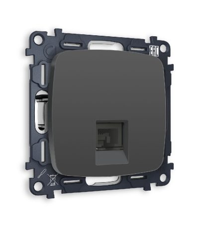 Комплект механизма телефонной розетки RJ-11(4P4C) со шторкой Ambrella Volt Omega MO912030