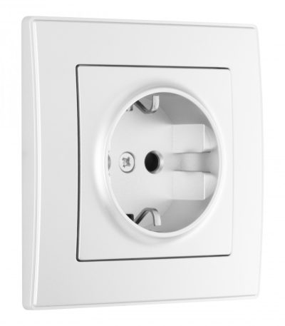 Комплект розетки с/з и шторками и рамкой Arte Milano SET06-1-40-1 silver