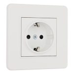 Комплект розетки с/з и шторками и рамкой Arte Milano SET16-1-40-1 white