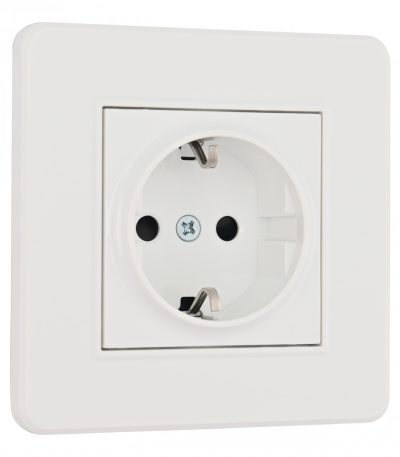 Комплект розетки с/з и шторками и рамкой Arte Milano SET16-1-40-1 white