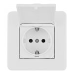 Комплект розетки с/з и шторками, защитной крышкой и рамкой Arte Milano SET16-1-41-1 white