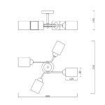 Люстра на штанге Escada Vertigo 1131/4P Black/Gold