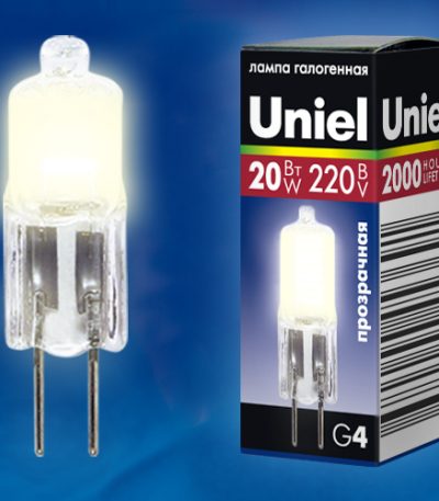 Лампа галогенная Uniel JC-220/20/G4 CL 01822