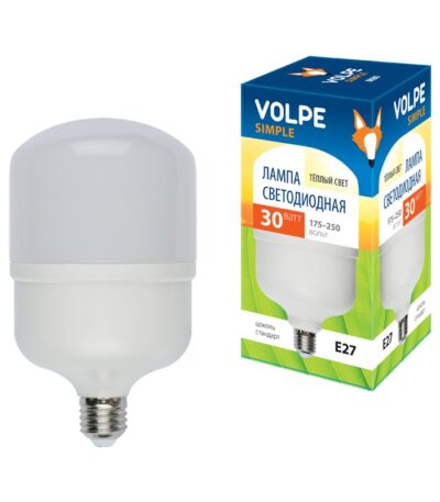 Лампа LED сверхмощная (10810) Volpe E27 30W (260W) 3000K M80 LED-M80-30W/WW/E27/FR/S