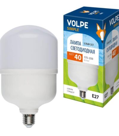 Лампа LED сверхмощная (UL-00002905) Volpe E27 40W (350W) 4000K LED-M80-40W/NW/E27/FR/S