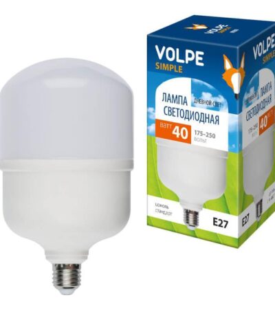 Лампа LED сверхмощная (UL-00002906) Volpe E27 40W (350W) 6500K LED-M80-40W/DW/E27/FR/S