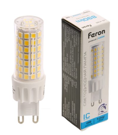 Лампа светодиодная диммируемая Feron LB-438 G9 10W 6400K 51743