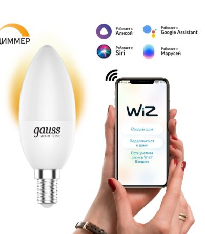 Лампа светодиодная диммируемая Gauss E14 5W 2700K матовая 1100112
