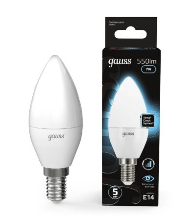 Лампа светодиодная диммируемая Gauss E14 7W 4100K матовая 103101207-S